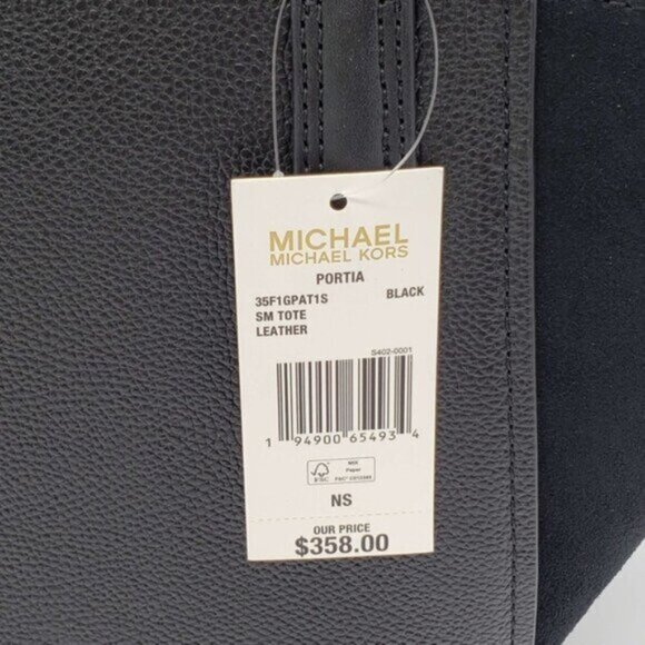 Michael Kors Portia Black Leather Tote Bag 65-083025 - Picture 10 of 11